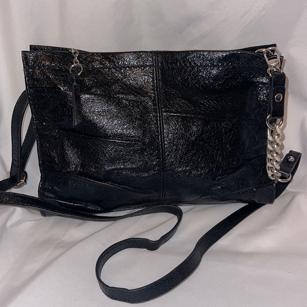 Black Leather Crossbody Shoulder Bag